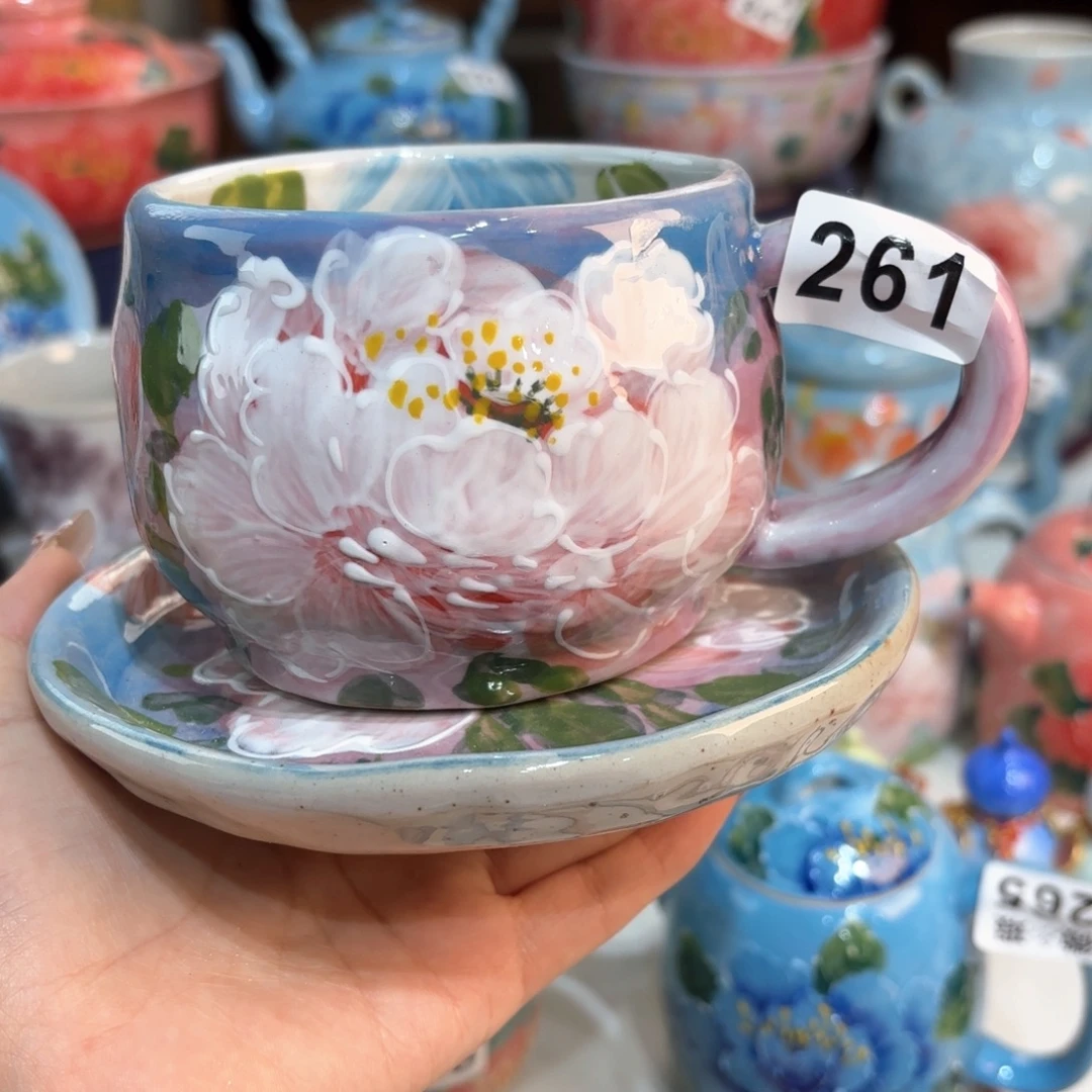 景德镇手绘高温釉下彩陶瓷茶具