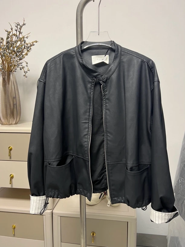 韩系短款女士皮衣