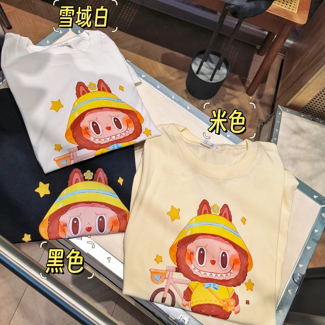 **夏季时尚宽松印花潮流春夏卡通圆领设计感纯棉短袖-小怪兽