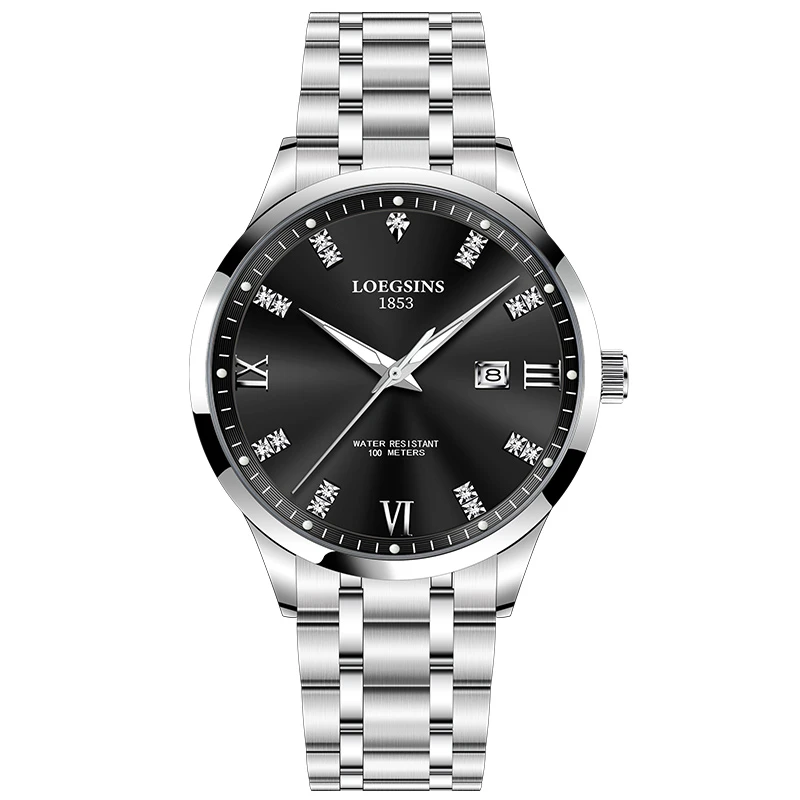 LOEGSINS瑞士正品时尚奢潮简约男士手表防水夜光机械表高端腕表