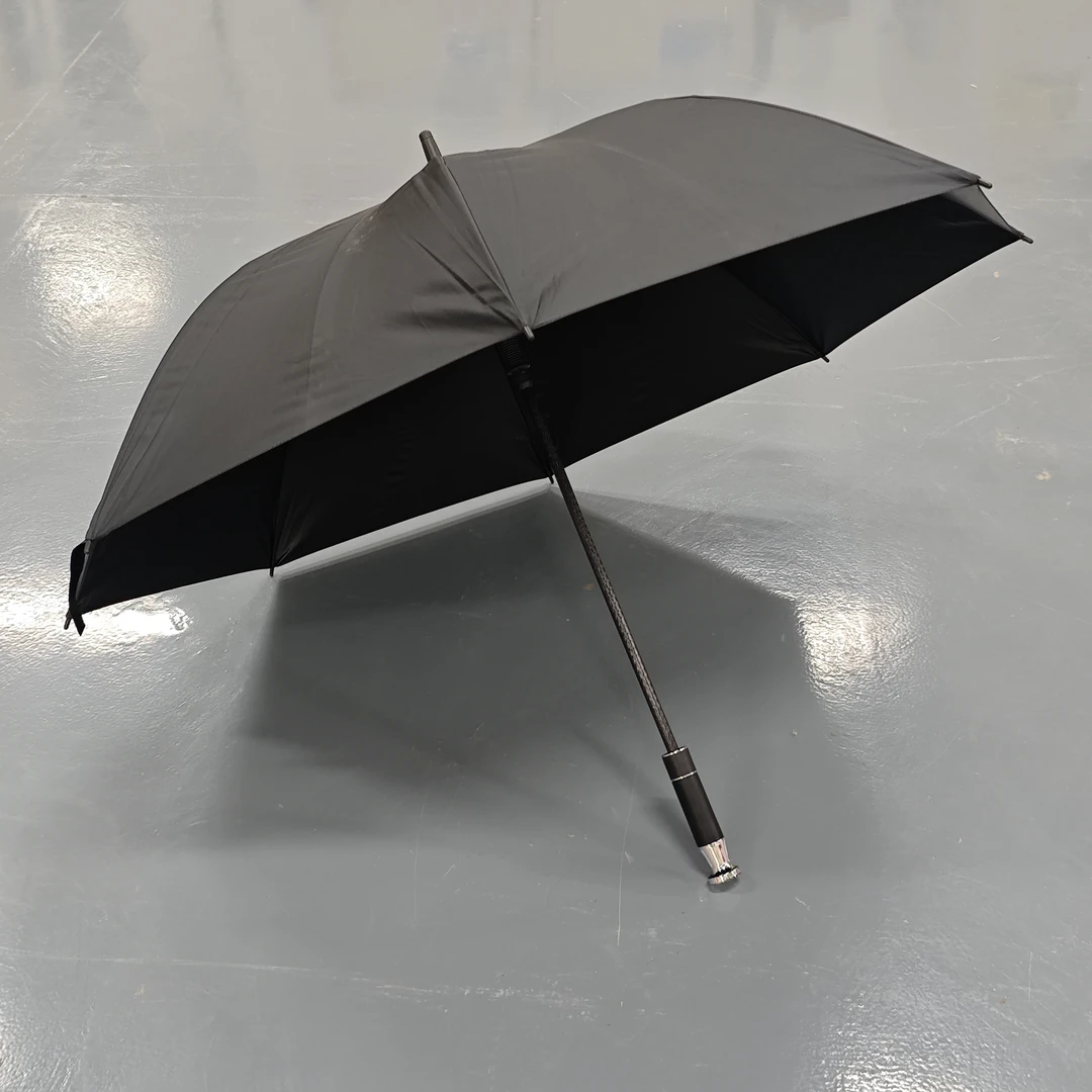 大号半动雨伞两用长柄加固黑胶加厚