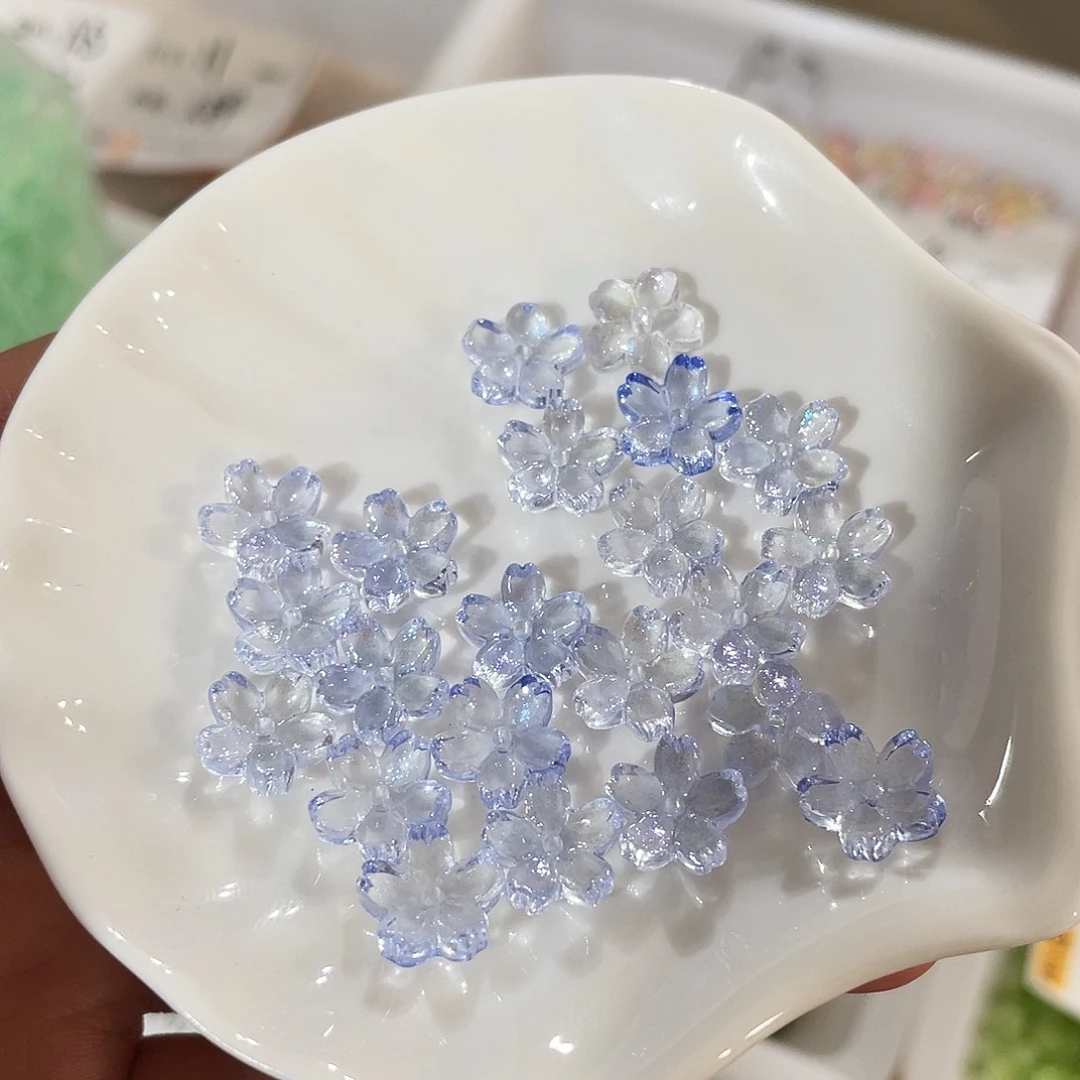 琉璃非金属樱花蓝色50颗