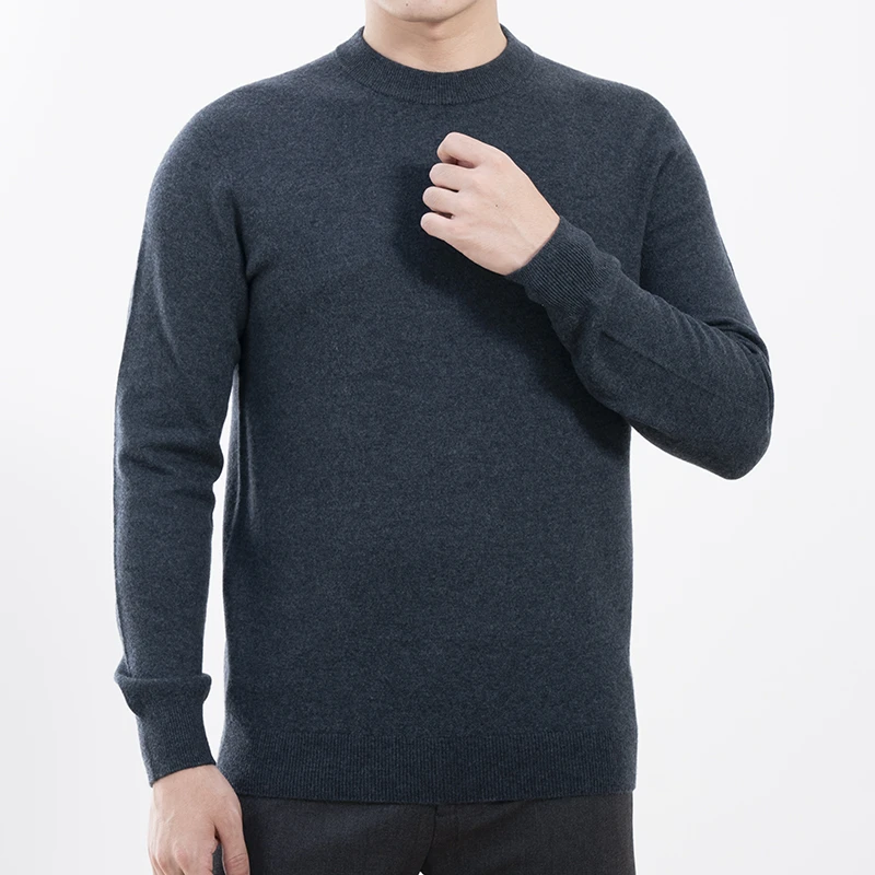 男士羊毛衫长袖针织舒适百搭时尚休闲圆领HM109