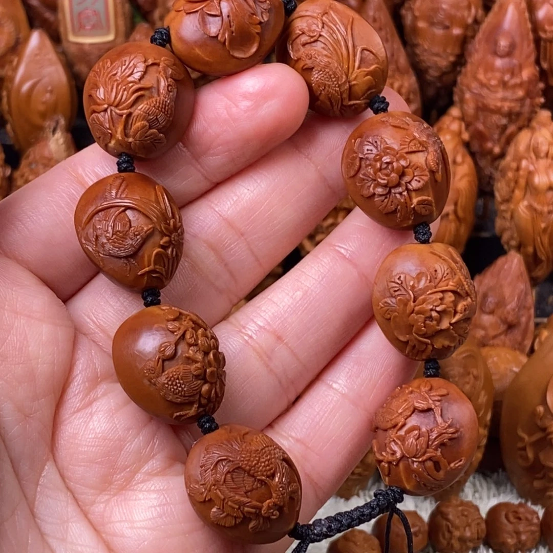 橄榄核手串/手链1.8铁核 苏工孤品 鸟语花香手串