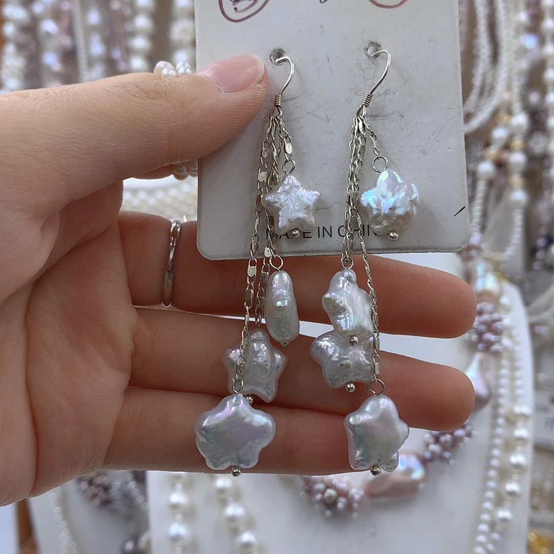 银S925镶嵌淡水珍珠项链耳饰