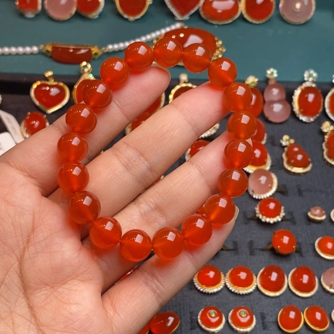南红玛瑙10+手串未镶嵌大**棠