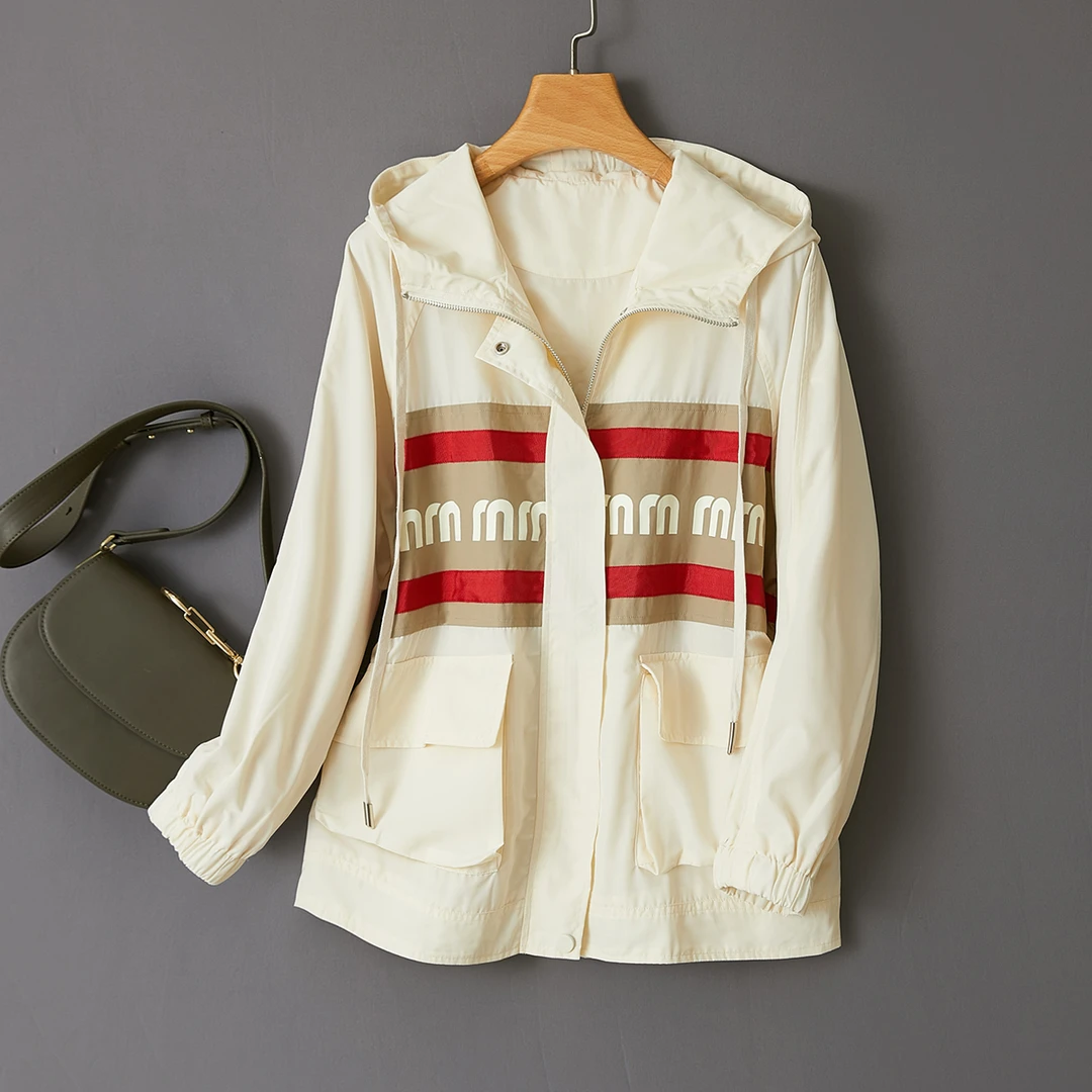 特！门店7&59！欧版！冲锋衣外套小个子也能穿撞色风衣外套女 L71627