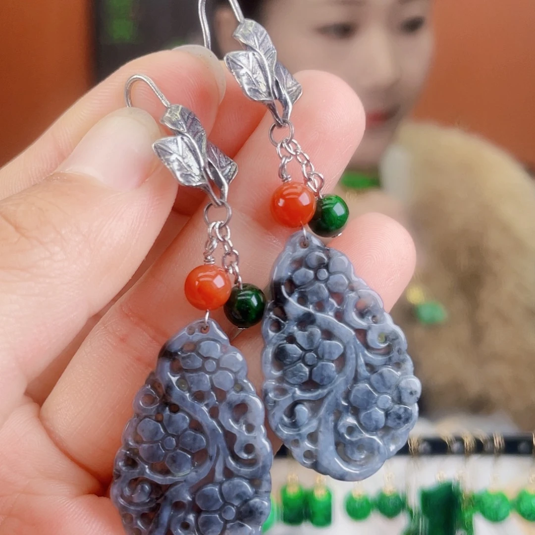 翡翠未镶嵌耳饰饰品