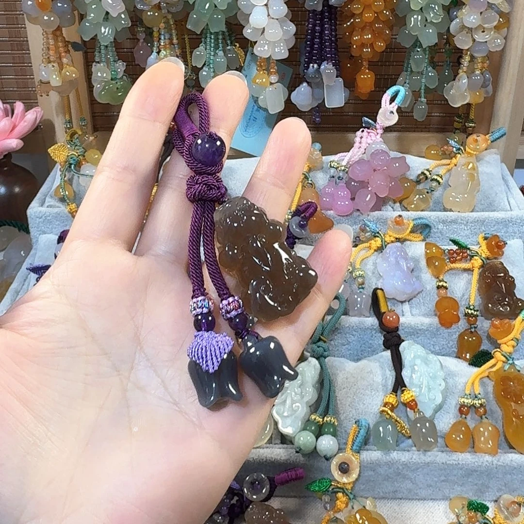 玛瑙/玉髓挂件福利款貔貅钥匙扣未镶嵌水**华