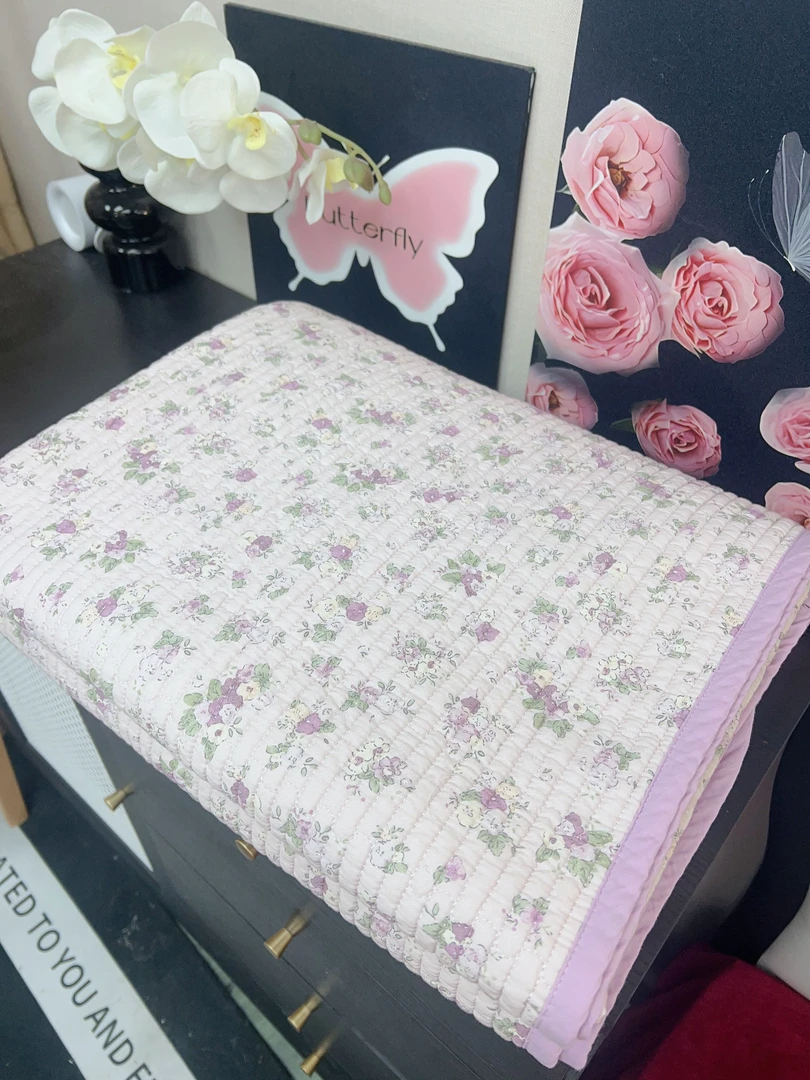 【百棉】四季款双面全棉韩式床盖--酵素砂洗--夹棉花床盖