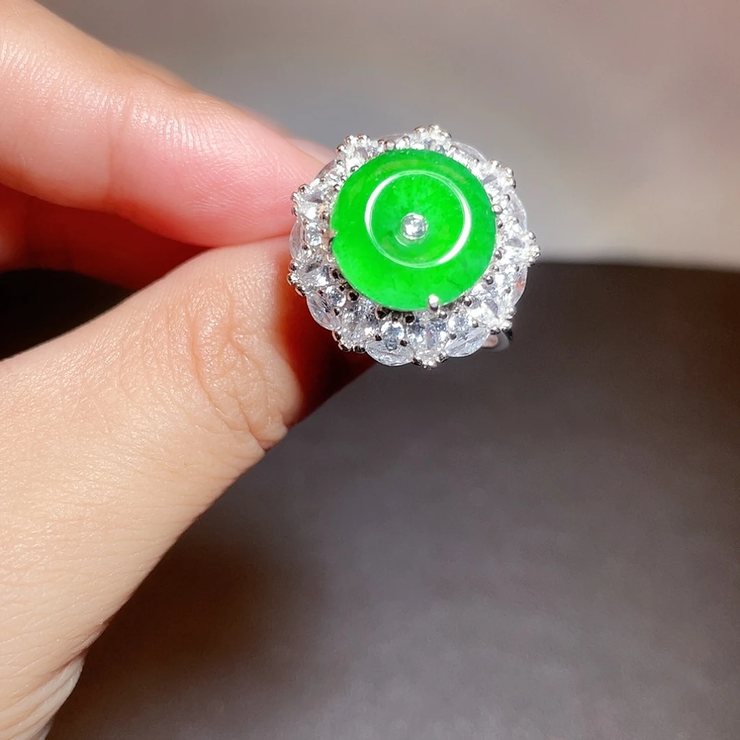 翡翠挂件银S925镶嵌