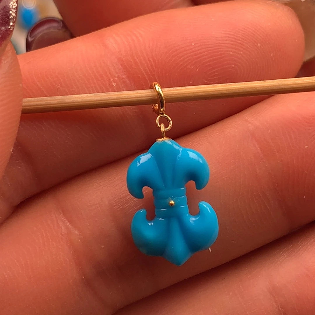 绿松石18K金镶嵌珠宝奇石