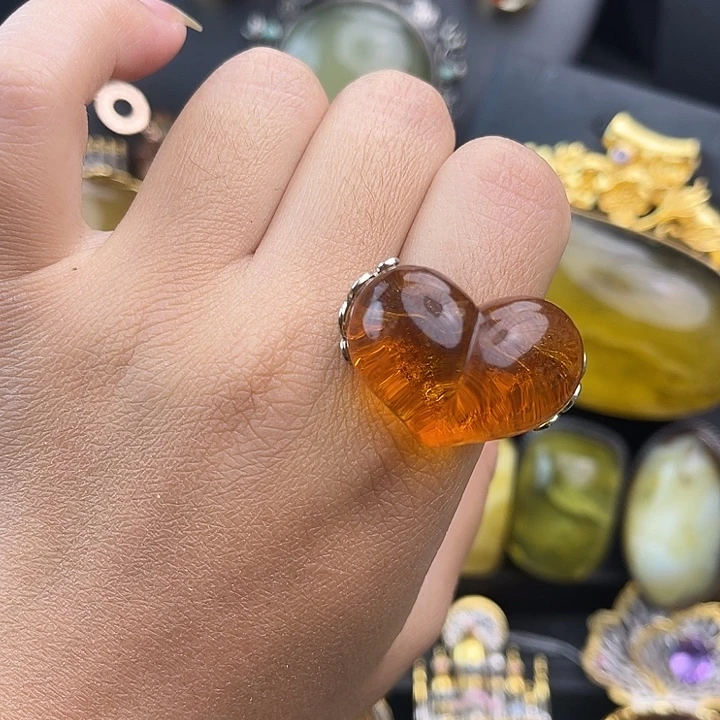 琥珀银S925镶嵌裸石