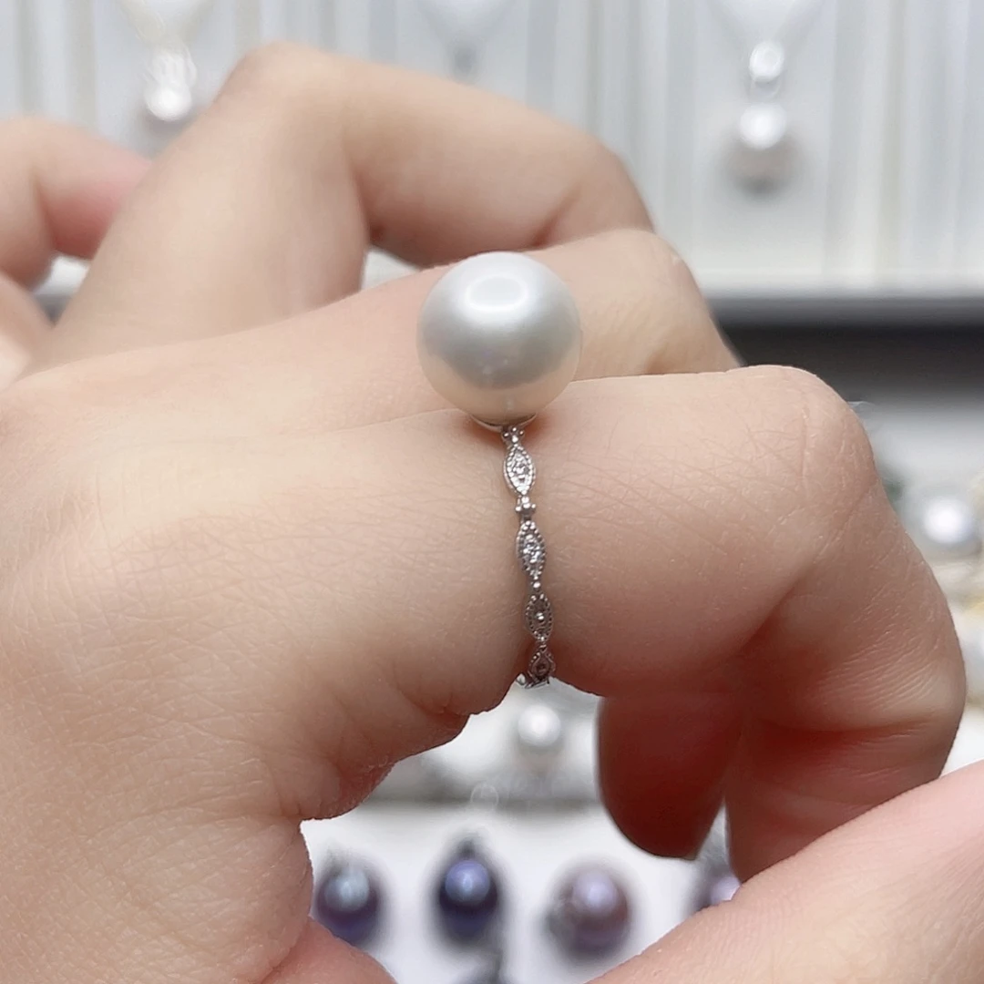 淡水珍珠戒指银S925镶嵌