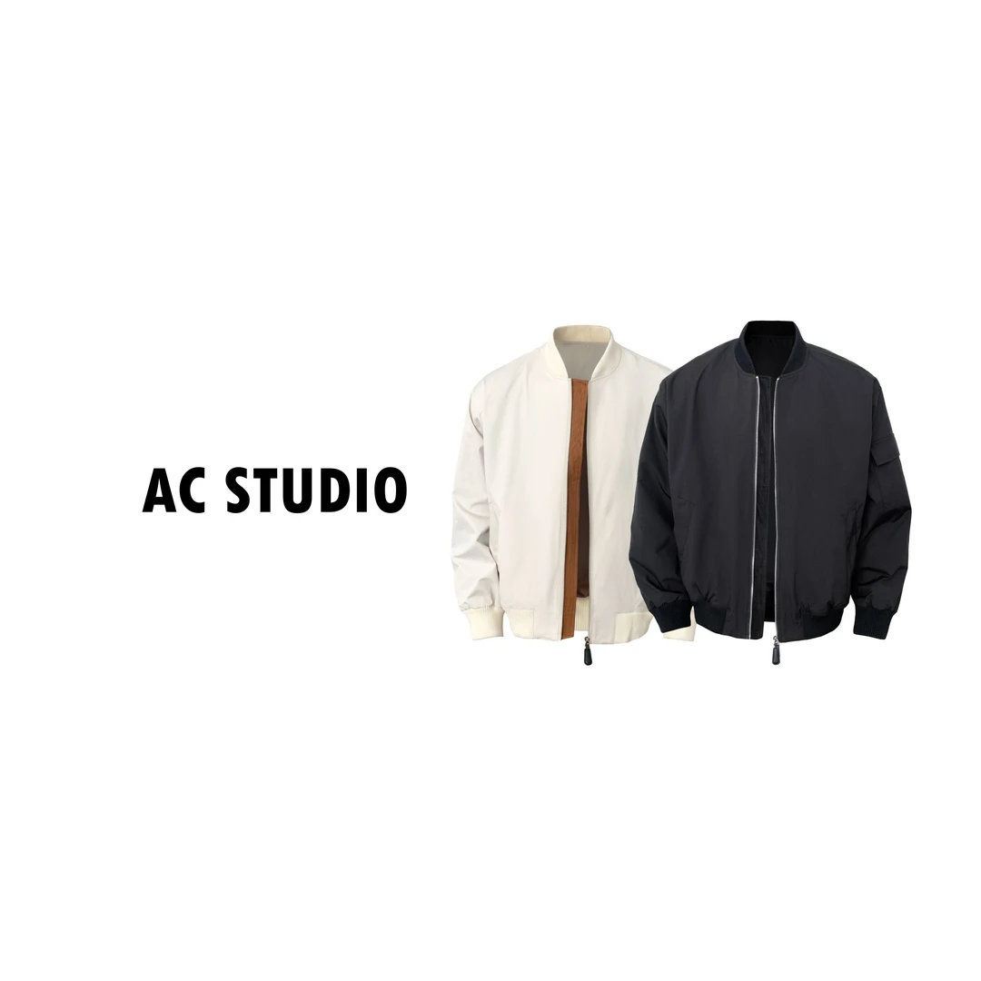 【AC STUDIO】老钱风硬汉老钱风bomber夹克美式休闲简约