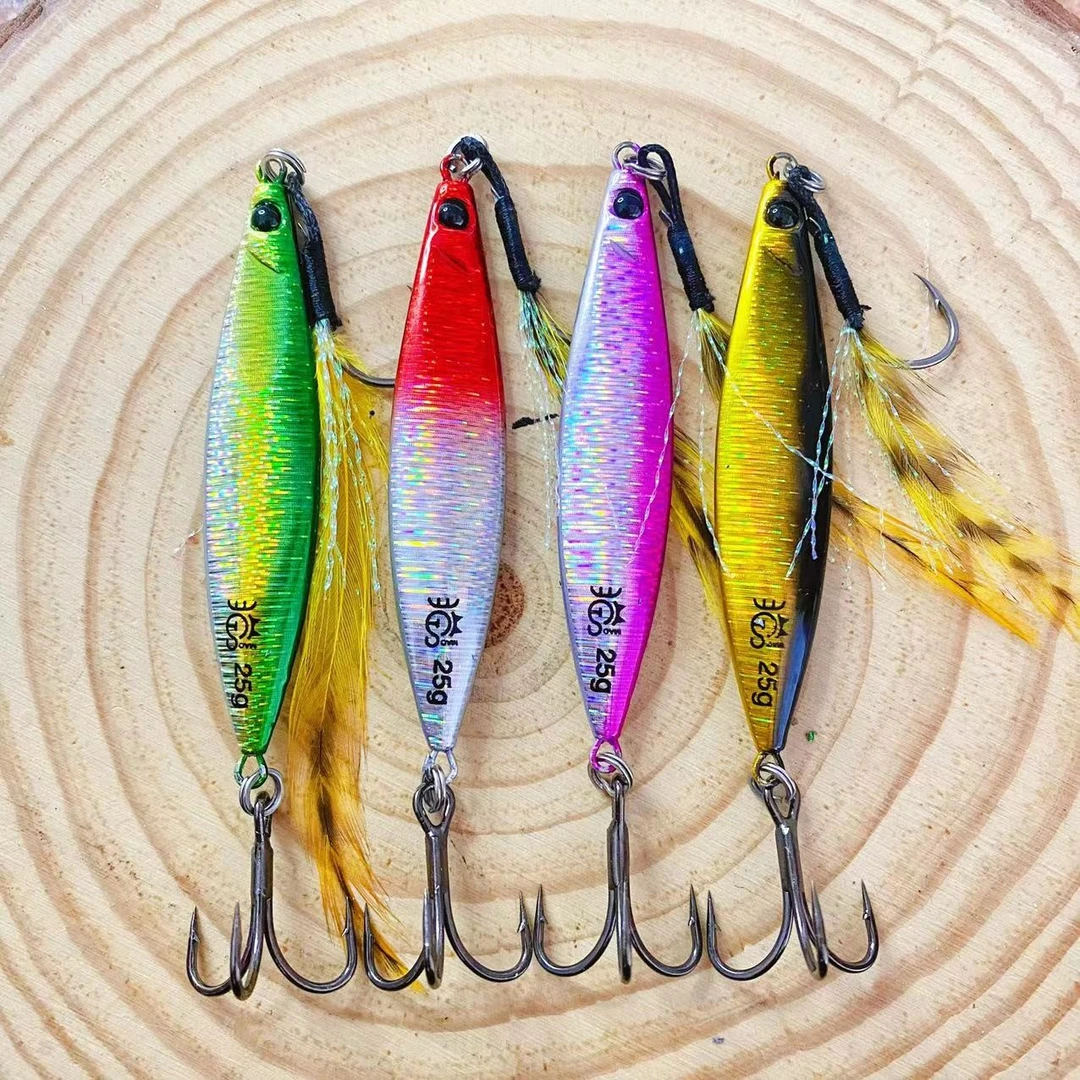 斩渔铁板远投飘落路亚假饵双钩铁板路亚鱼饵翘嘴鳜鱼远投飘落铁板