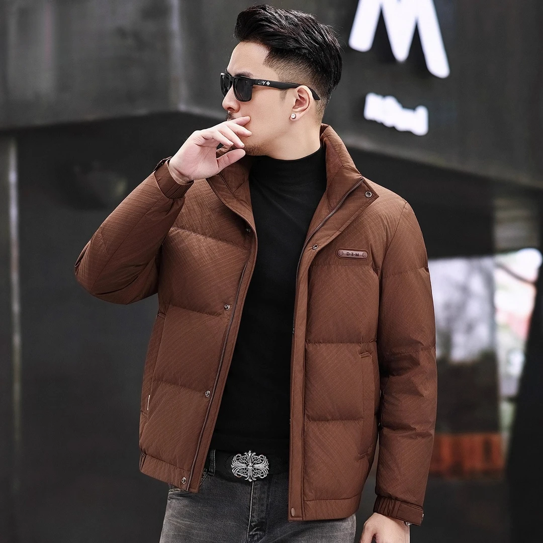 Louis Fordea/路易弗狄轻奢羽绒服男款冬季立领短款加厚高级外套