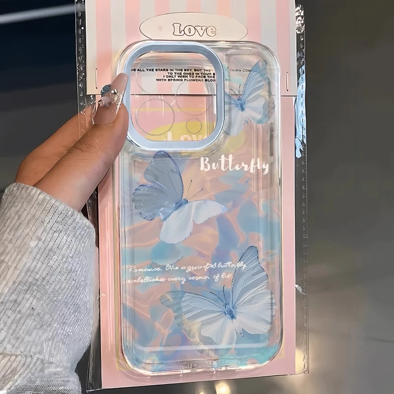 赵露思同款蝴蝶适用苹果16手机壳新款华为vivo小米15oppo硅胶全包