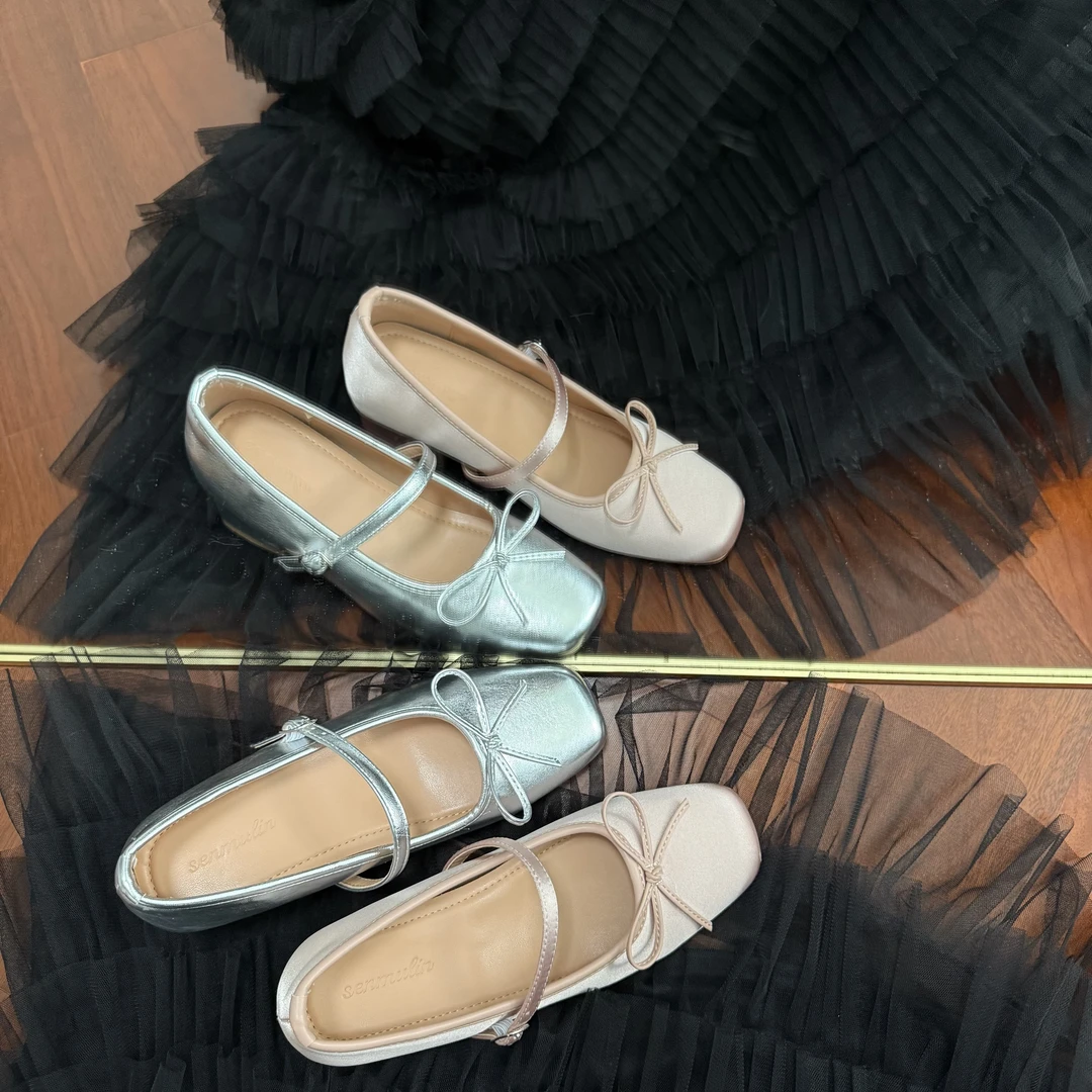 7cm跟高~小个子法式玛丽珍鞋女2025新款粗跟芭蕾高跟通勤单鞋