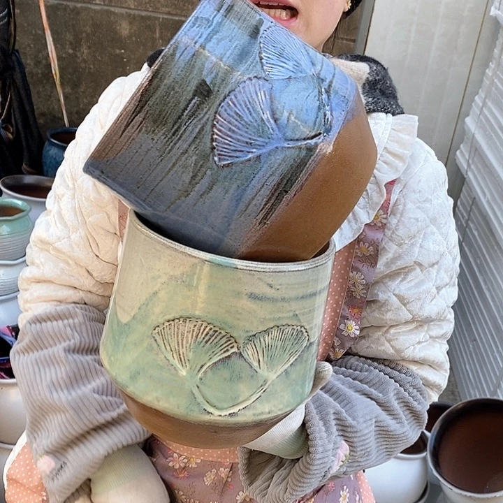 紫砂花盆瑕疵口17高17瑕疵