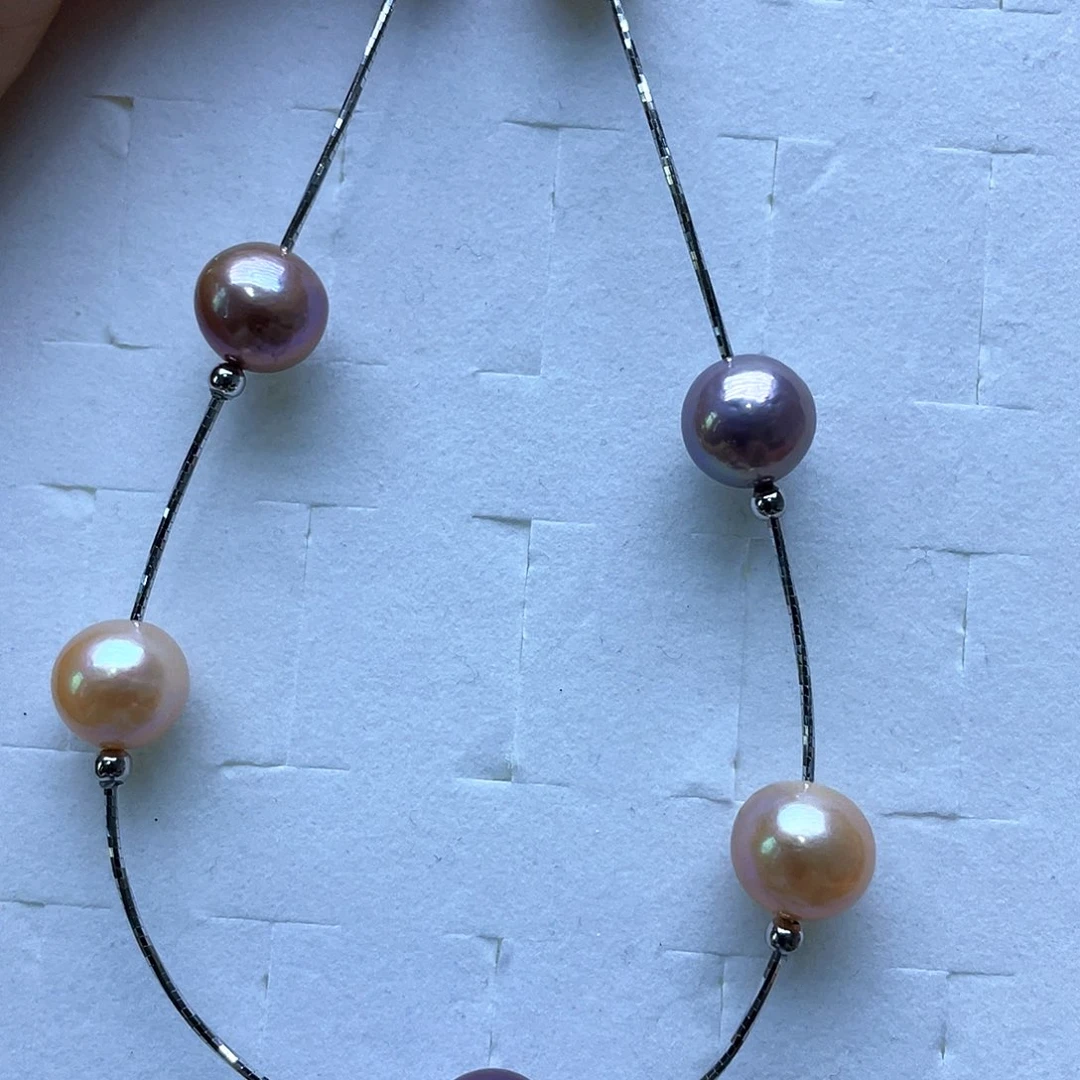 淡水珍珠颈饰银S925镶嵌