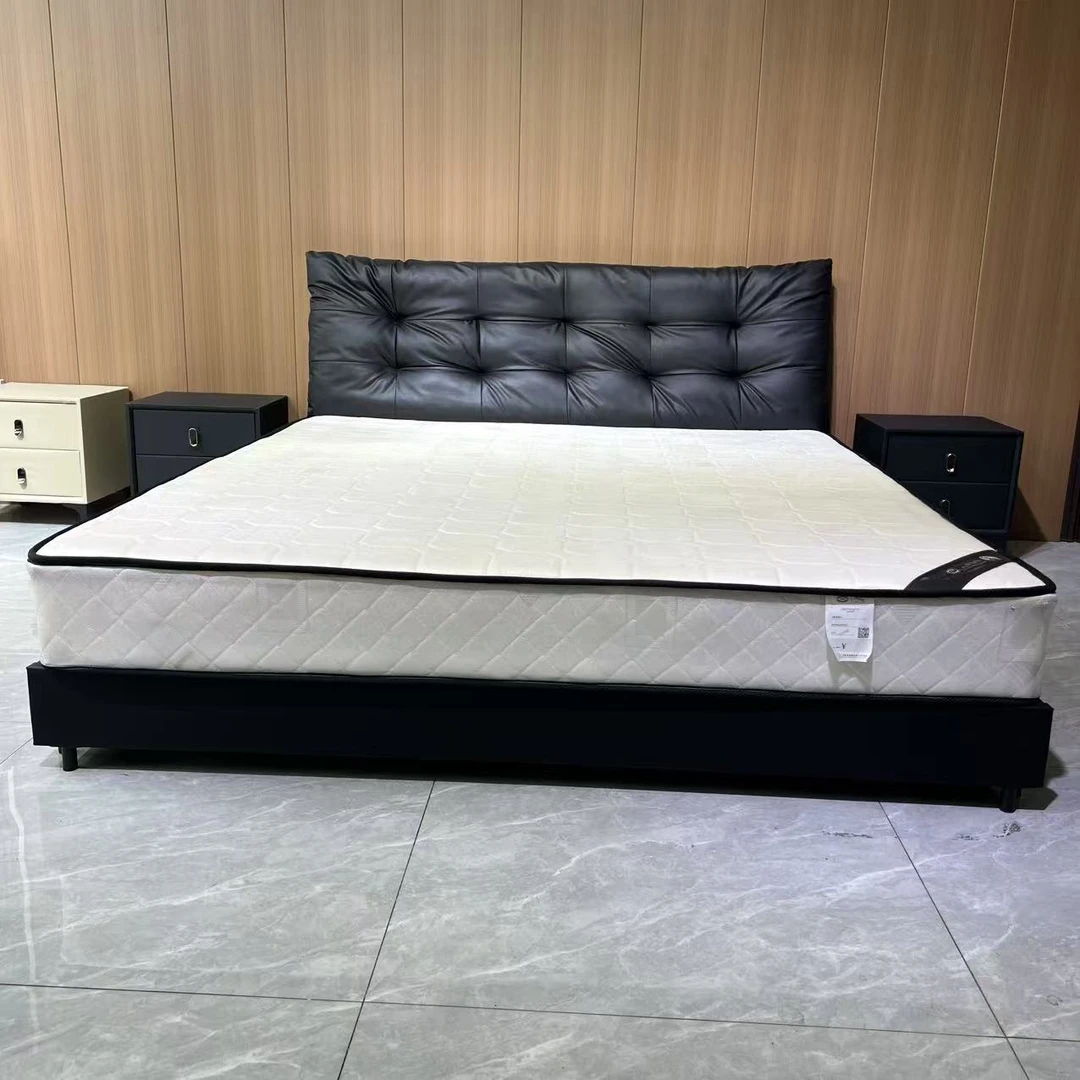 大黑熊款#轻奢皮床主卧室双人床简约软包床现代简约大床儿童床