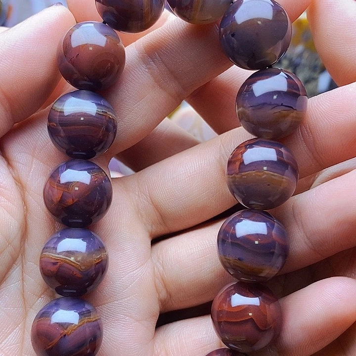 小***娃玛瑙/玉髓手链合金