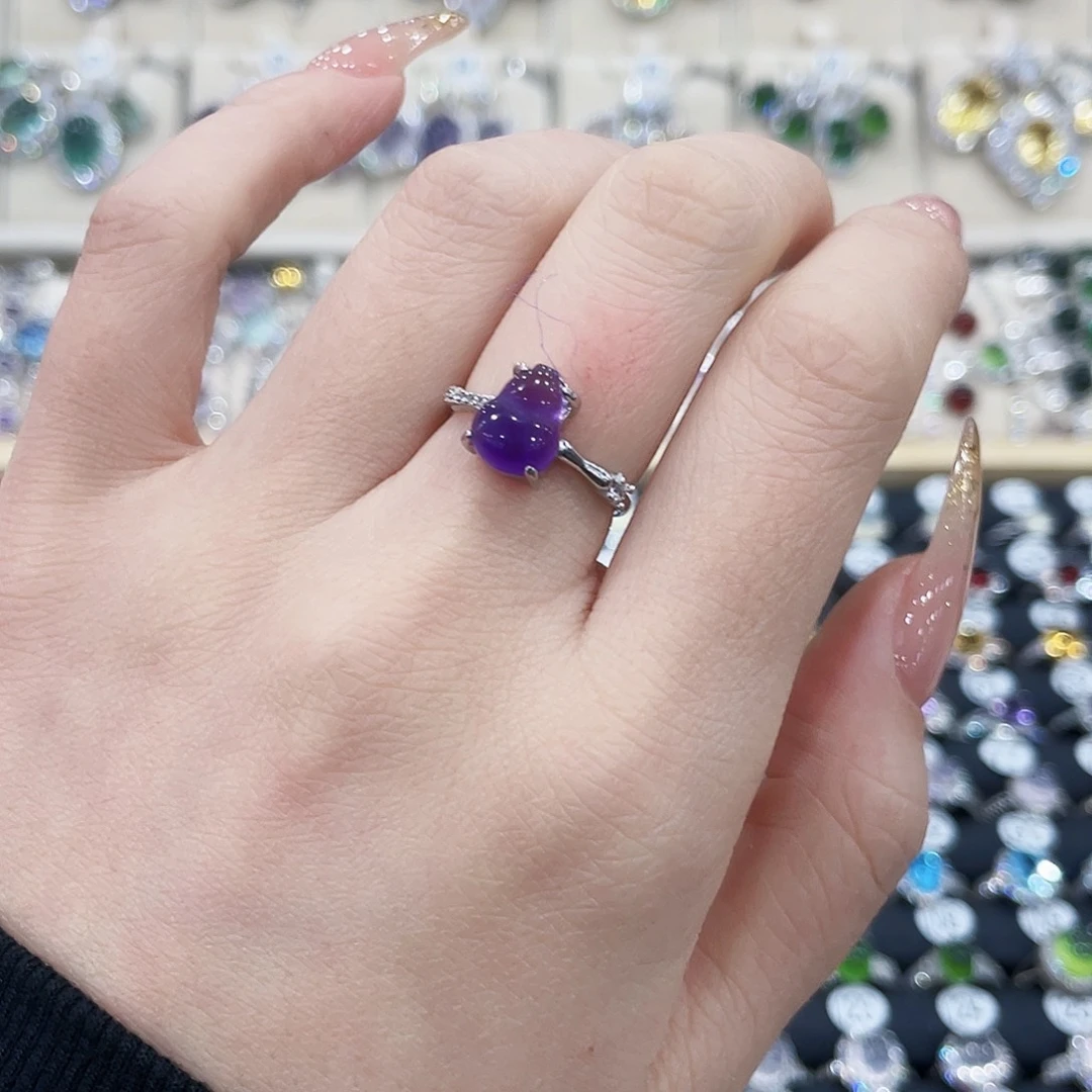 紫晶银S925镶嵌戒指戒指