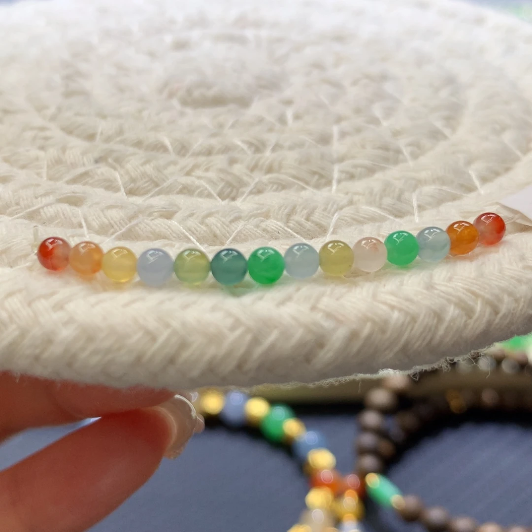 定制翡翠未镶嵌 毛货抛光定制 冰种小米珠14颗 买断价