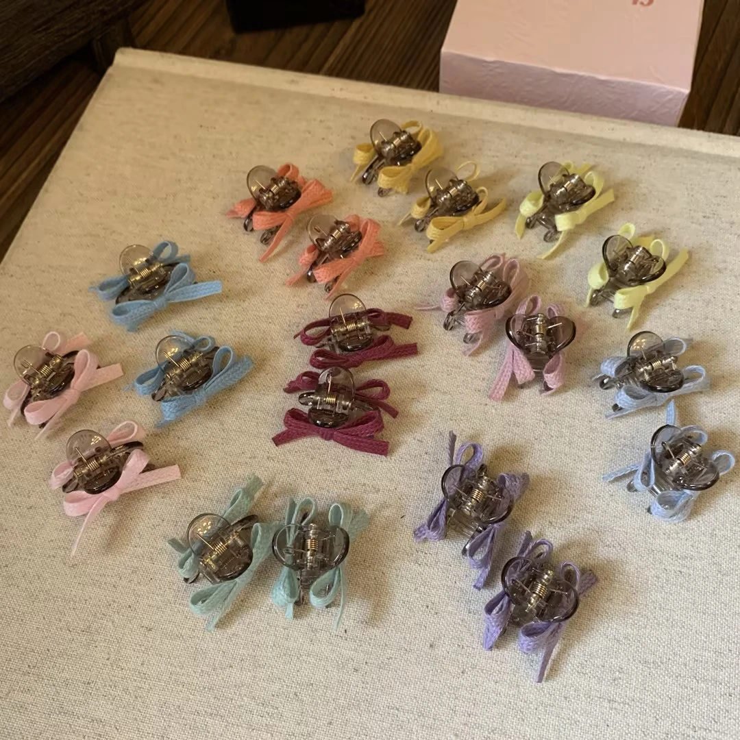 蝴蝶结小抓夹刘海碎发夹简约纯色百搭少女发夹可爱甜美发卡气质