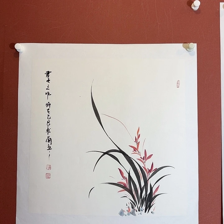 国画听兰老师花鸟