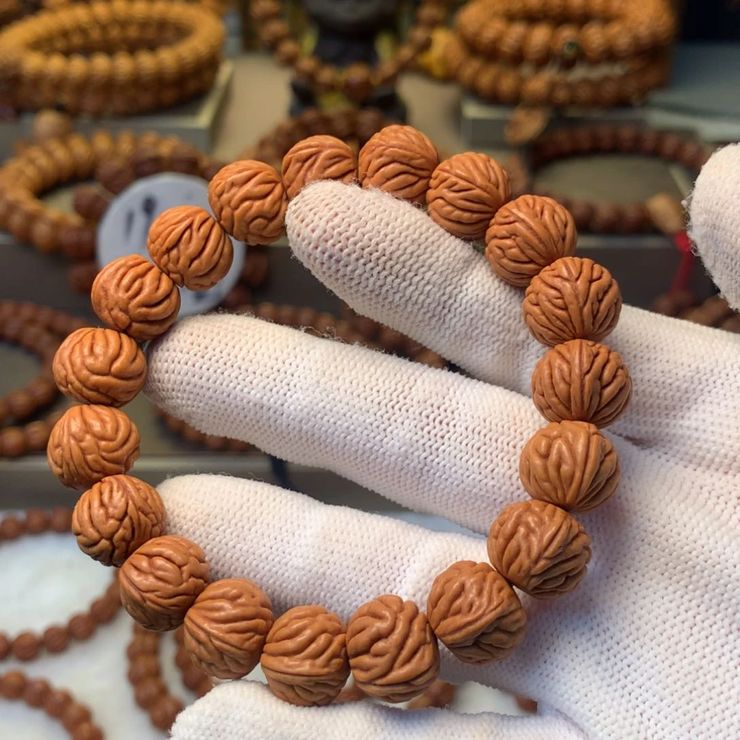 时****桃核手串秦岭龙纹