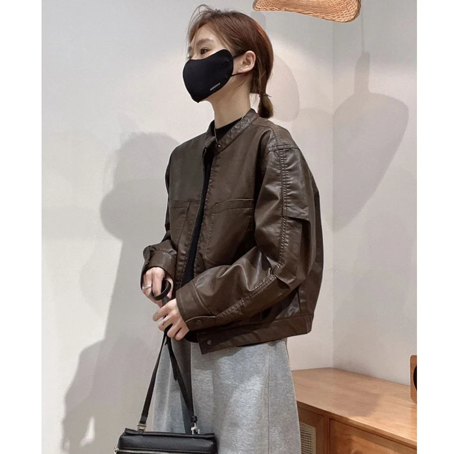 春季小皮衣外套女新款休闲宽松pu皮机车服洋气短款2025夹克上衣女