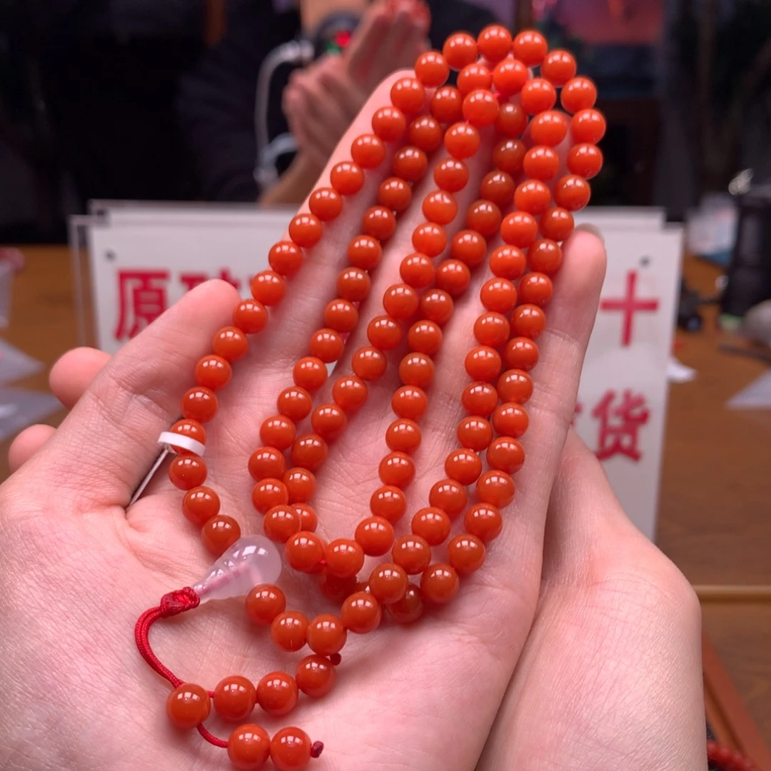 南红玛瑙手串未镶嵌冷水河6+