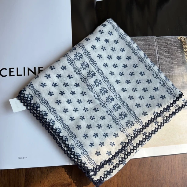 韩国原单复古碎花文艺棉质小方巾女装饰领巾头巾发带70围巾丝巾