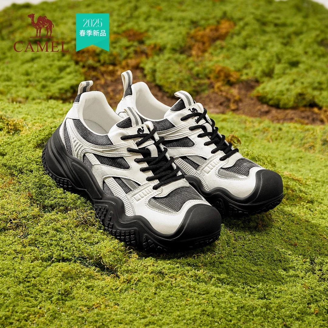 骆驼运动鞋2025春季新款厚底增高鞋女运动休闲鞋户外鞋徒步登山鞋