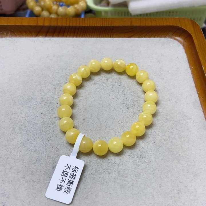 蜜蜡未镶嵌裸石手串