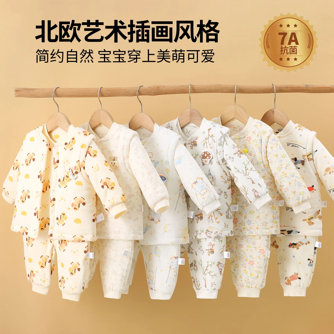 （买一送一）婴儿连体衣加厚加棉秋冬季棉服哈衣爬服宝宝家居外出服