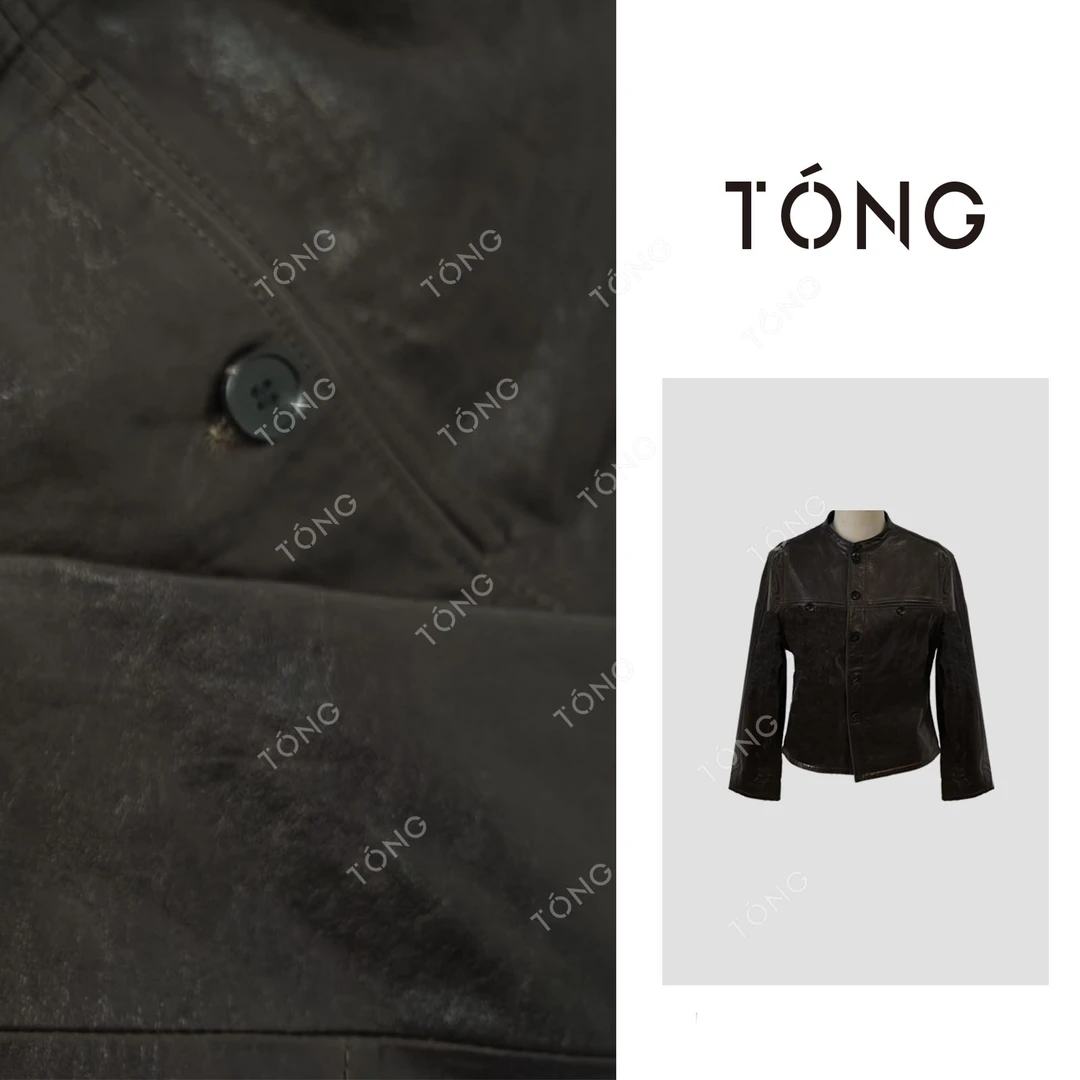 【欧城往事】100绵羊皮复古修身女款皮衣 GW043