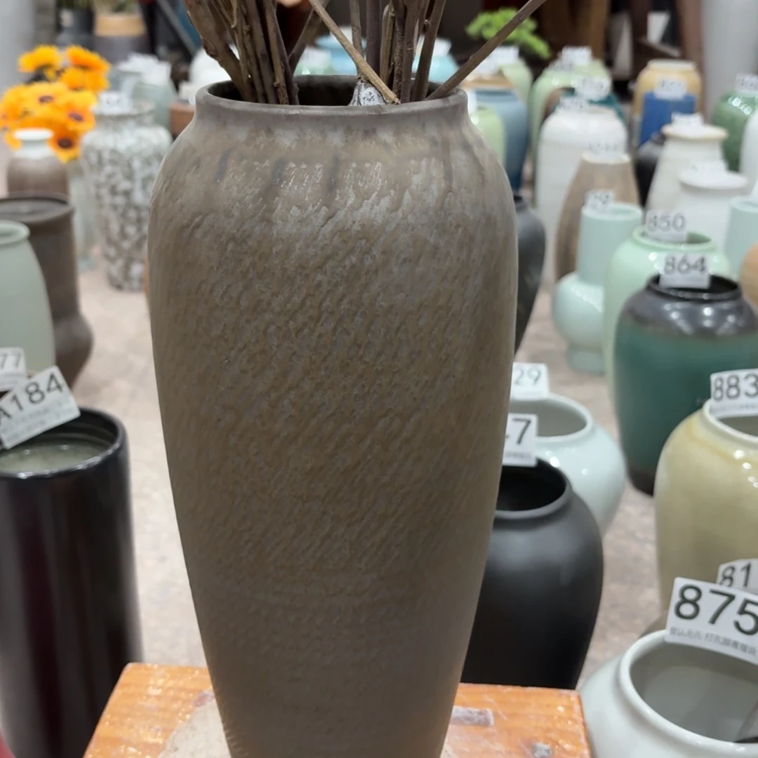 摆件瑕疵景德镇陶瓷花瓶高34口9