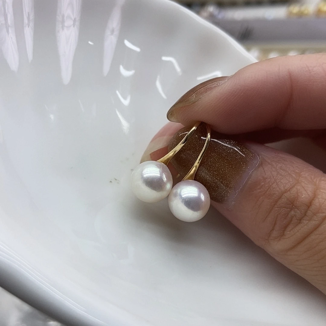 银S925镶嵌耳饰海水珍珠
