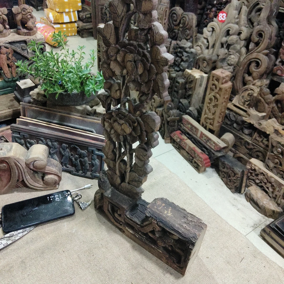 老物件老木雕老花板