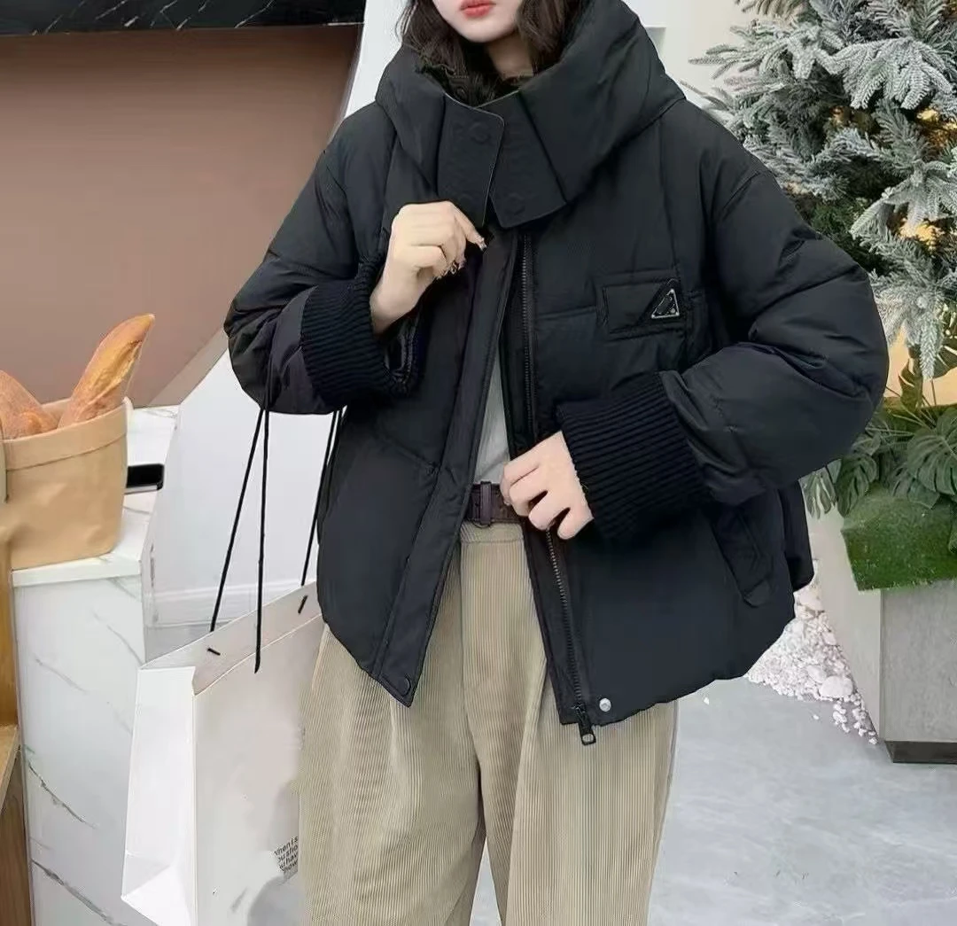 1879-1-DQ黑色连帽短款加厚外套