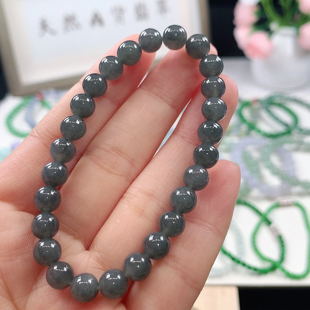 翡翠未镶嵌手链手链6.5mm