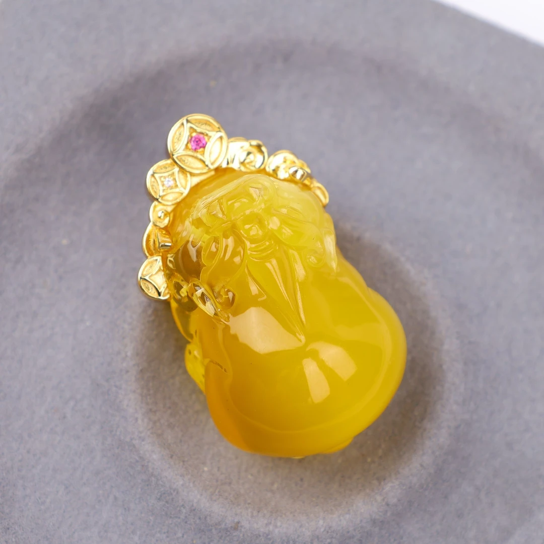 【心如珠宝赐福】钱钱 蜜蜡貔貅吊坠 250725172445