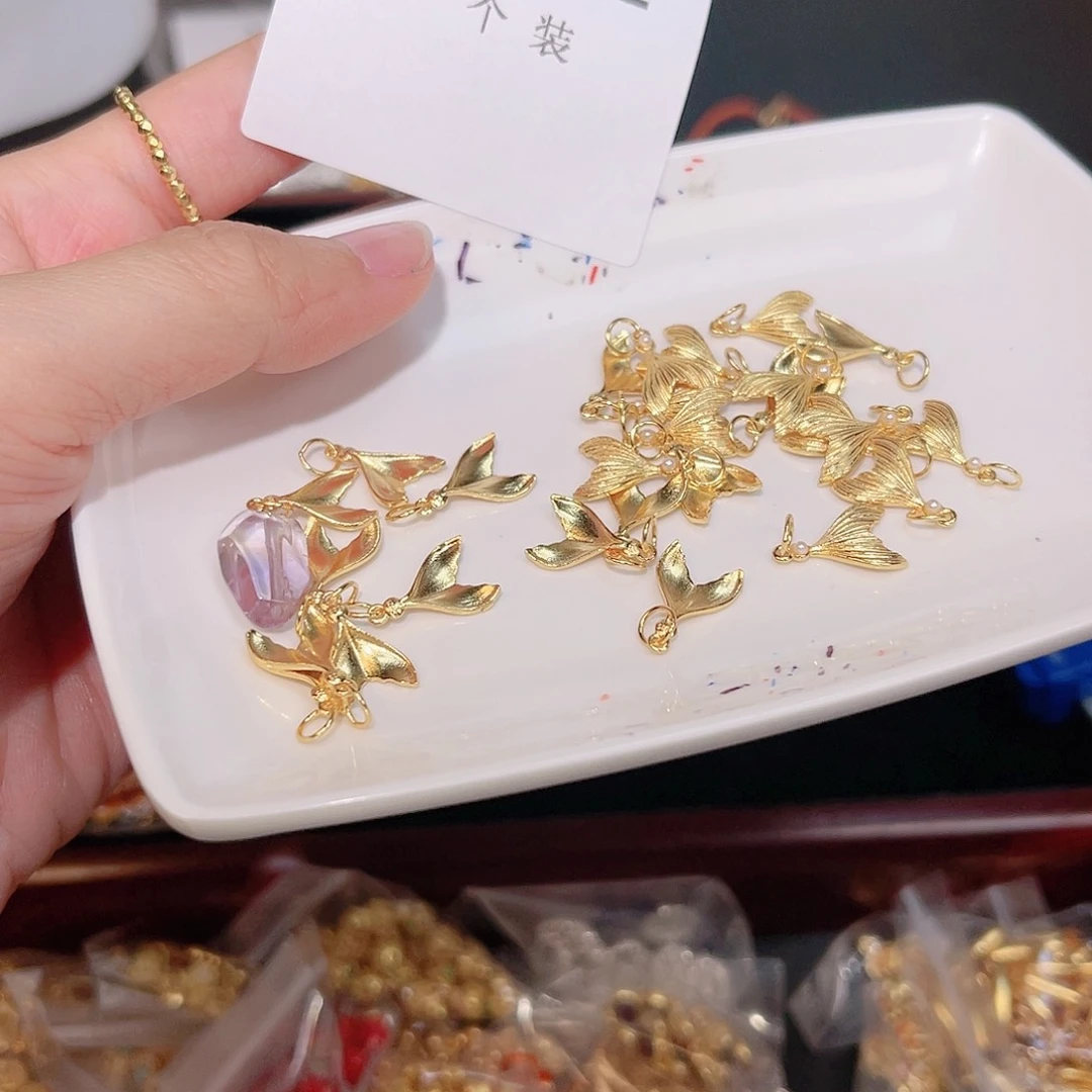 紫晶珠宝半成品银S925镀金镶嵌111