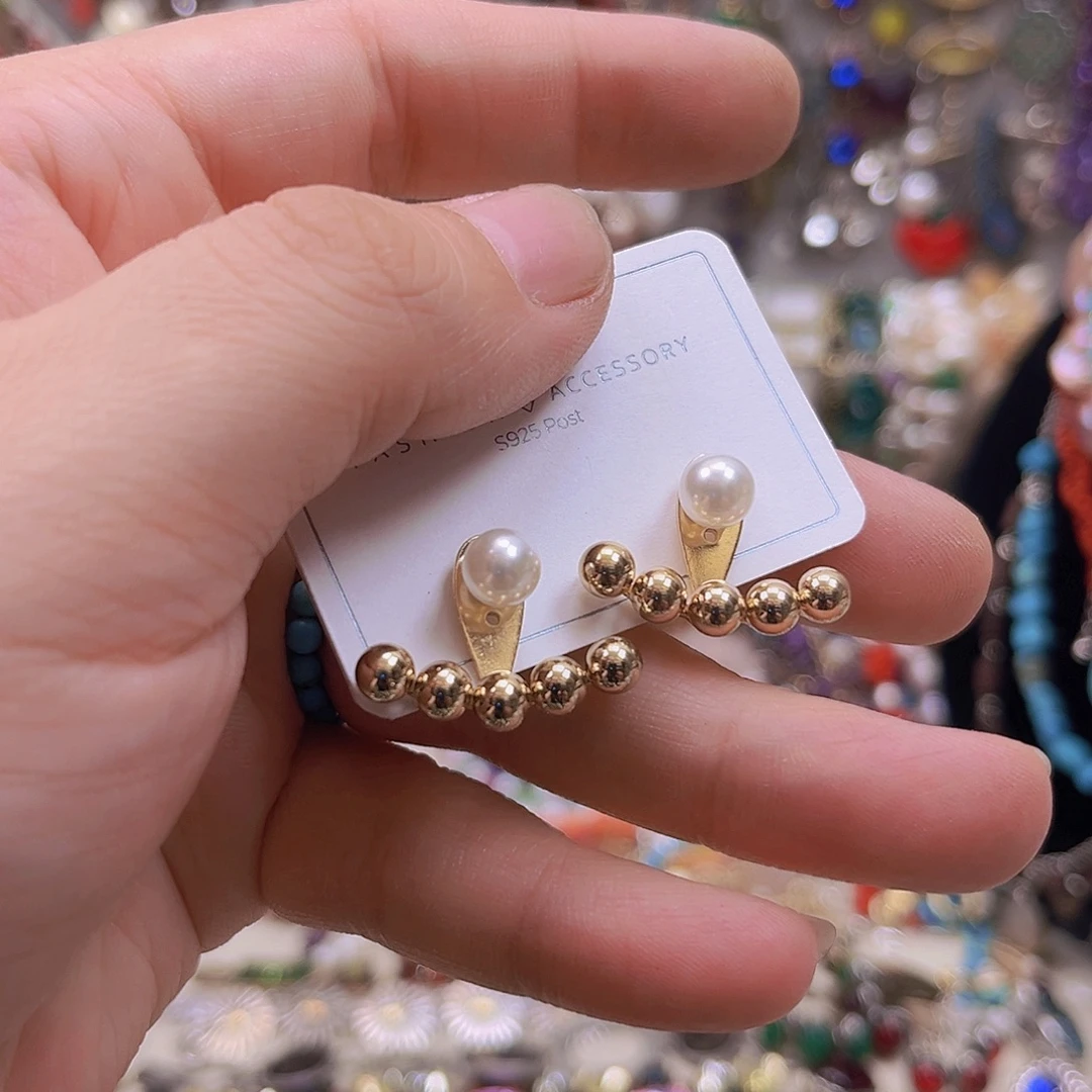 纯铜合金金色耳钉