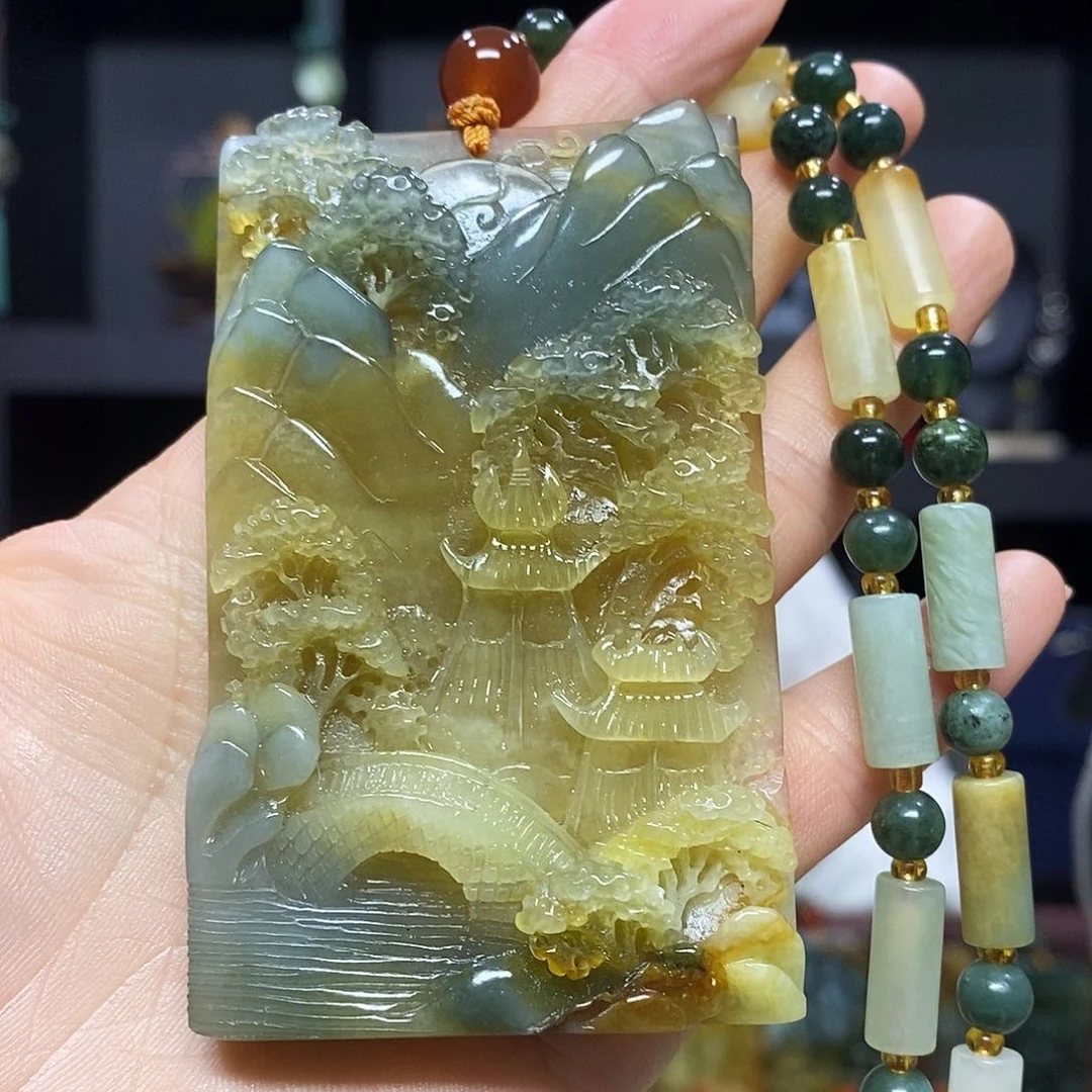 未镶嵌岫玉挂件吊坠