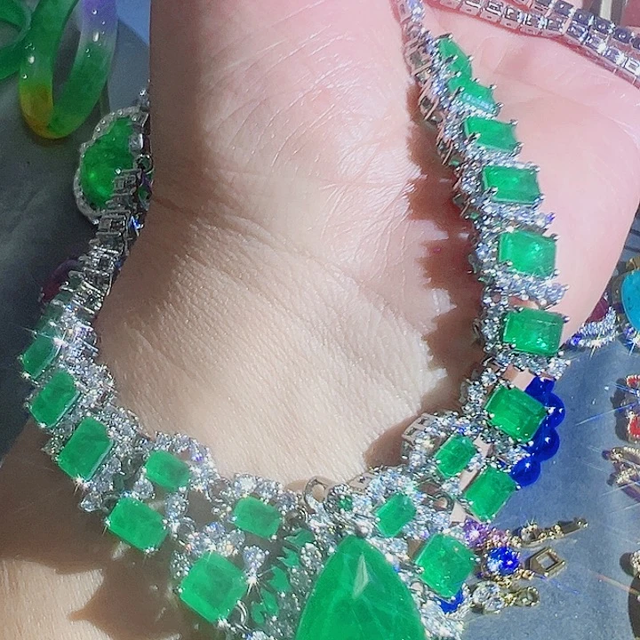 钨金红色蓝色满钻镶嵌