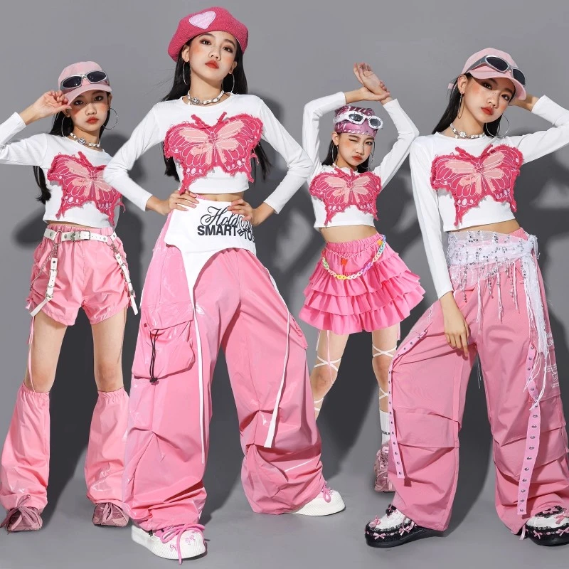 中小学生演出服女B类舞服爵士舞少女嘻哈服装嘻哈风春秋新款服装